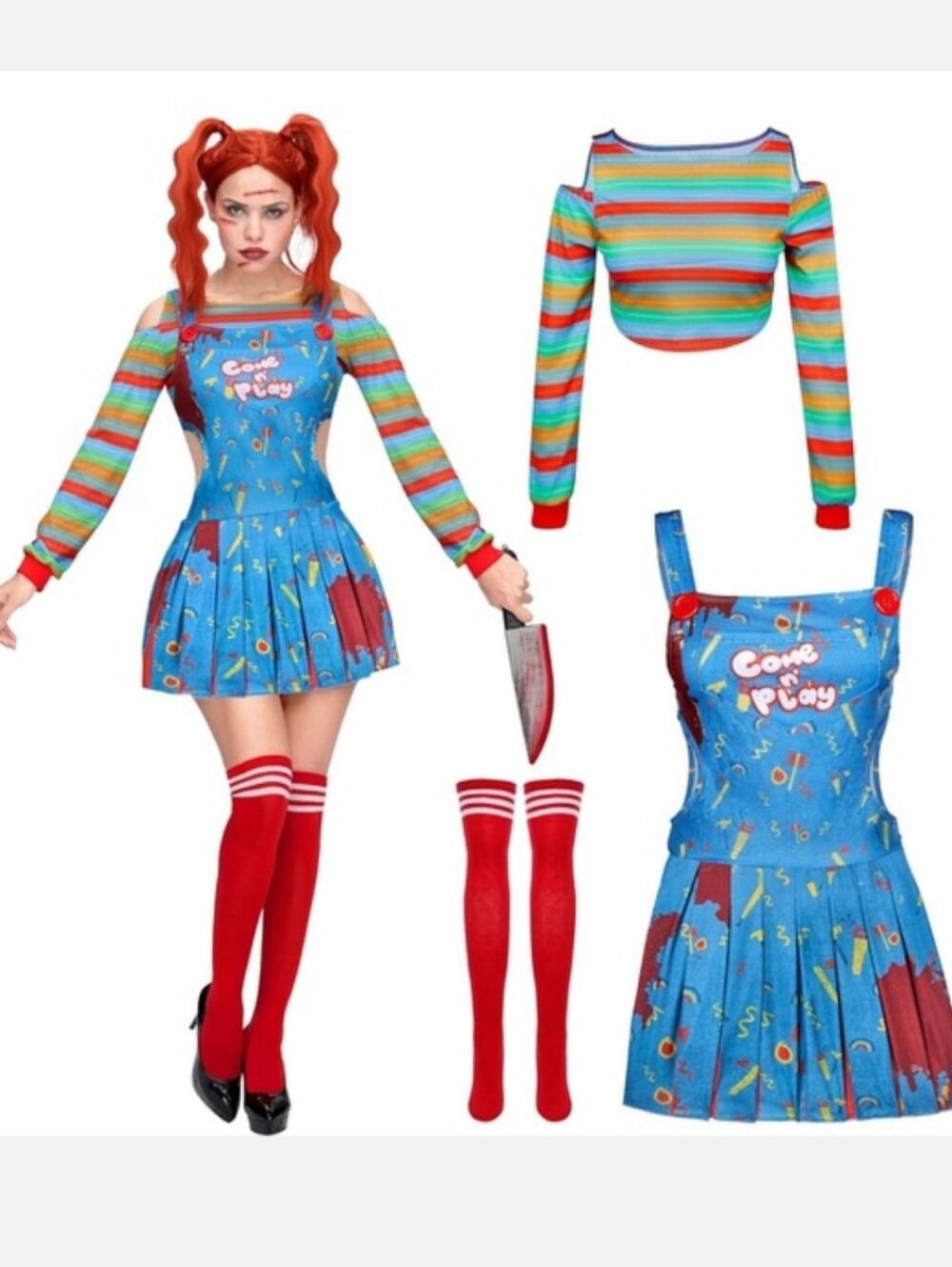 KILLER DOLL Costume Women's SMALL Creepy Doll Costume Halloween Cosplay